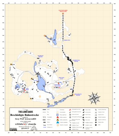 The Long Dark Beschädigte Bahnstrecke Karte in Deutsch - komplett mit allen Informationen SPOILER